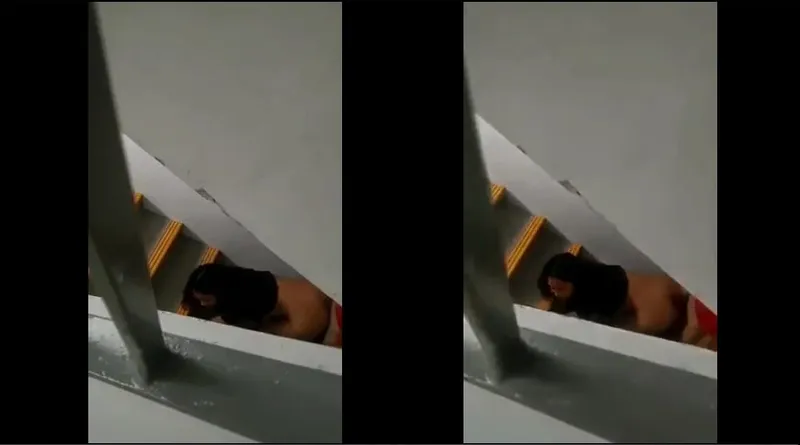 Quay lén địt trộm lén lút ở thang bộ chung cư